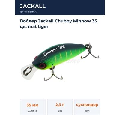 Воблер Jackall Chubby Minnow 35 цв. mat tiger