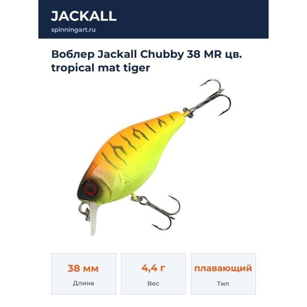 Воблер Jackall Chubby 38 MR цв. tropical mat tiger