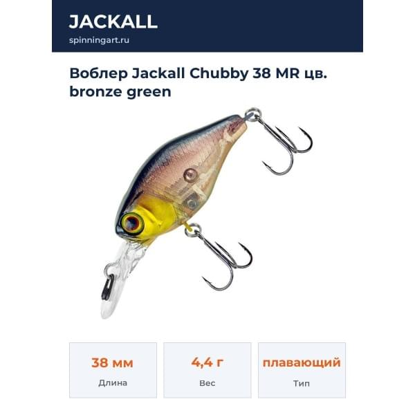 Воблер Jackall Chubby 38 MR цв. bronze green