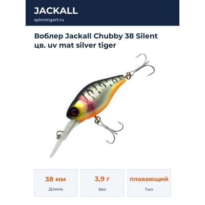 Воблер Jackall Chubby 38 Silent цв. uv mat silver tiger