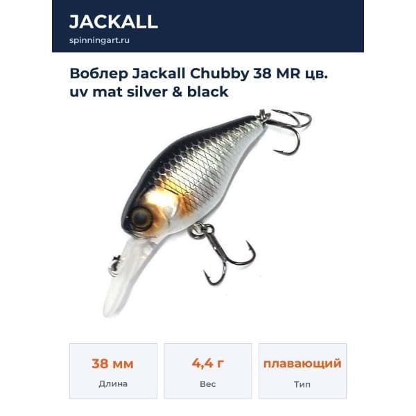 Воблер Jackall Chubby 38 MR цв. uv mat silver & black