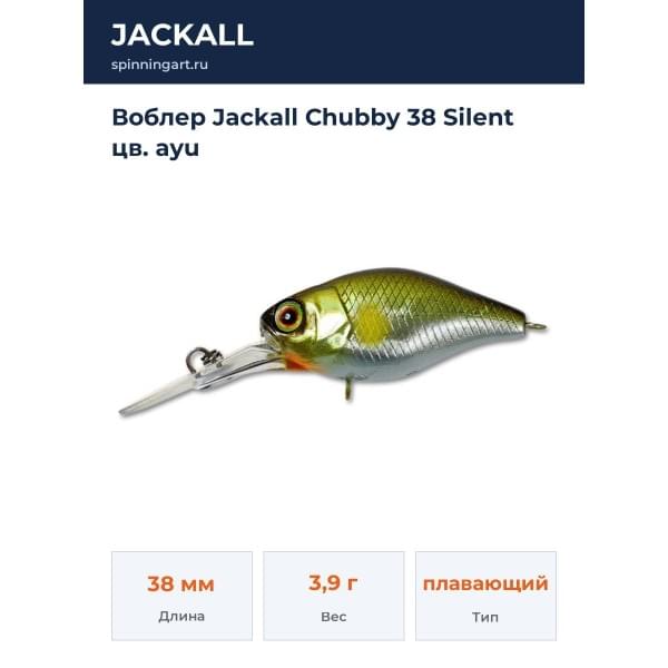 Воблер Jackall Chubby 38 Silent цв. ayu