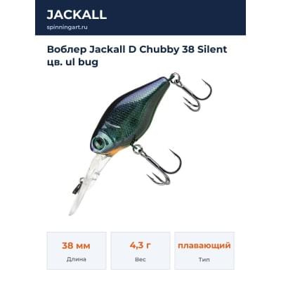 Воблер Jackall D Chubby 38 Silent цв. ul bug