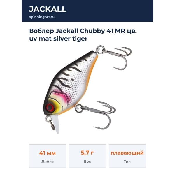 Воблер Jackall Chubby 41 MR цв. uv mat silver tiger