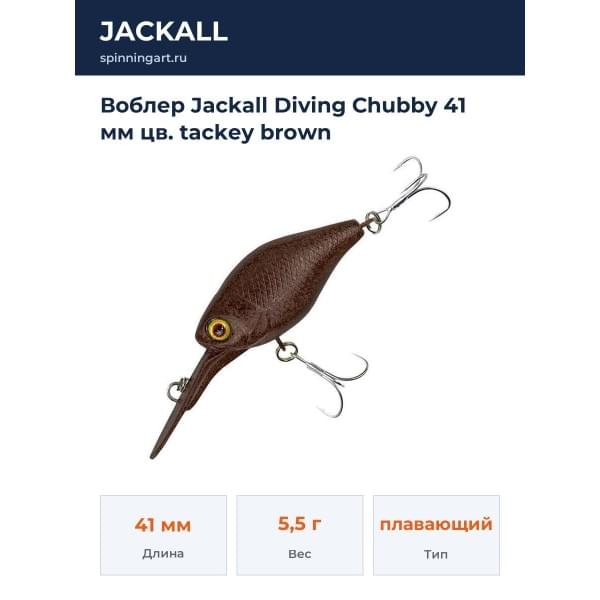 Воблер Jackall Diving Chubby 41 мм цв. tackey brown