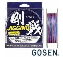 Шнур Gosen Jigging PEx8 300m multicolor #8 100lb 0.483mm 45kg