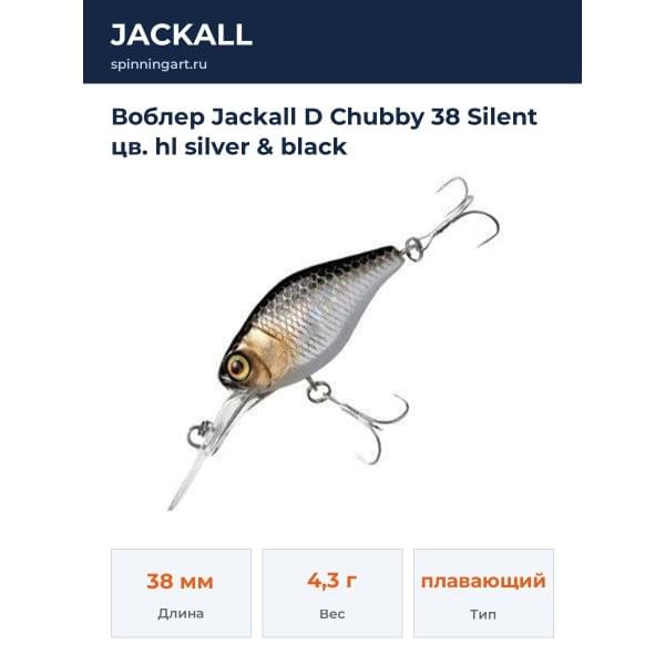 Воблер Jackall D Chubby 38 Silent цв. hl silver & black