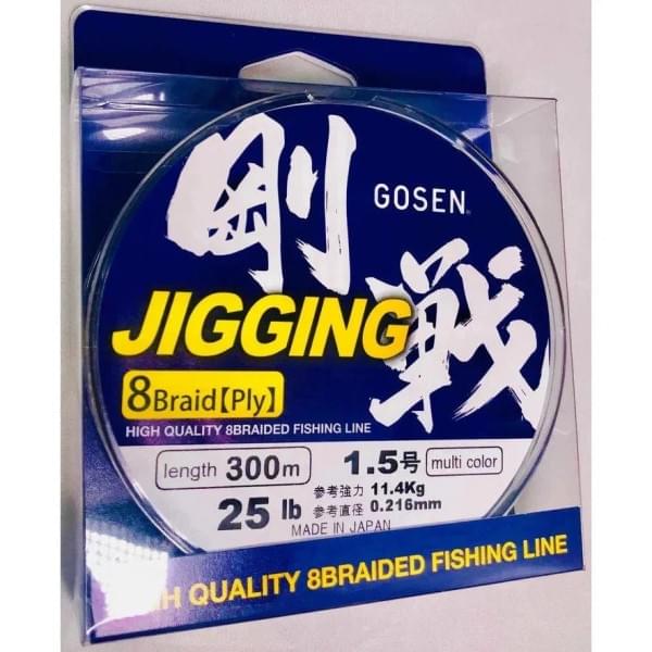 Шнур Gosen Jigging PEx8 300m multicolor #1.5 25lb 0.216mm 11.4kg
