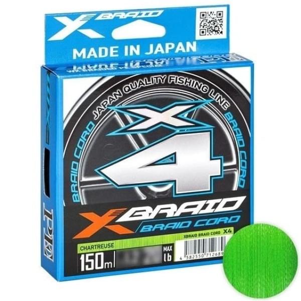 Шнур X-Braid Braid Cord PE X4 150m chartreuse #0.4 8lb 0.104mm 3.6kg