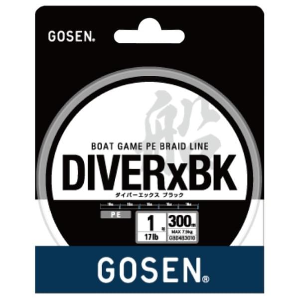 Шнур Gosen Diver x Black 4PE 300m black #1.5 23lb 0.205mm 10.6kg