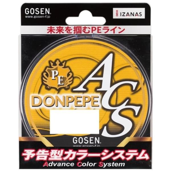 Шнур плетёный Gosen 4PE Donpepe ACS 300м Yellow #0.8 (14Lb/5,2кг)