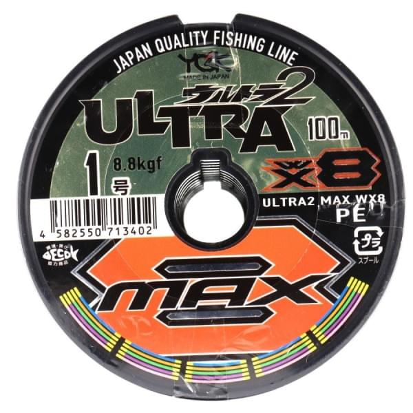 Шнур плетёный YGK X-Braid Ultra2 Max WX8 Connected spool (12 psc.) 100м. #1 (8,8кг.) multi