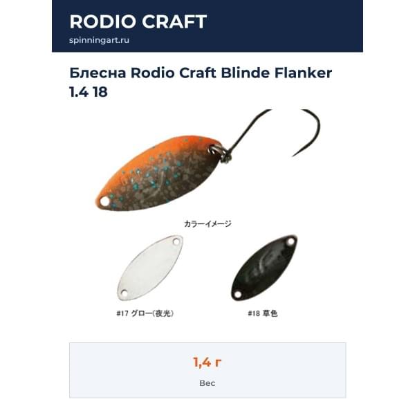Блесна Rodio Craft Blinde Flanker 1.4 18