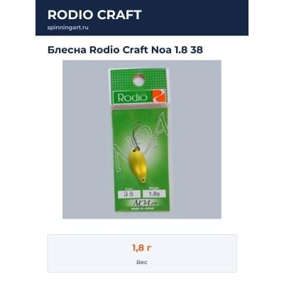 Блесна Rodio Craft Noa 1.8 38