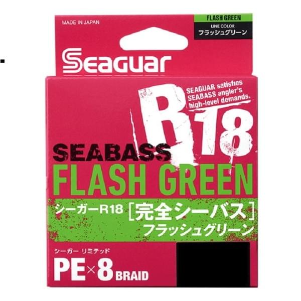 Шнур Seaguar Kureha PE X8 R18 Seabass Flash Green 150m #1.5 27lb 0.205mm 12.2kg