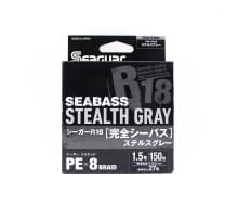 Шнур Seaguar Kureha PE X8 R18 Seabass Stealth Gray 150m #1.5 27lb 0.205m 12.2kg