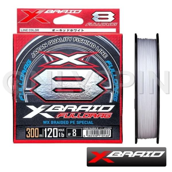 Шнур X-Braid Fulldrag X8 300m light grey #6 100lb 0.405mm 45kg