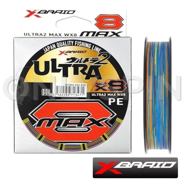 Шнур X-Braid Ultra2 Max WX8 150m multicolor #1.2 24lb 0.185mm 10.8kg