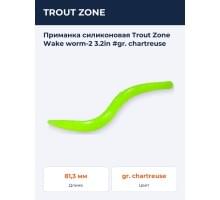 Приманка силиконовая Trout Zone Wake worm-2 3.2in #gr. chartreuse