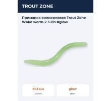 Приманка силиконовая Trout Zone Wake worm-2 3.2in #glow