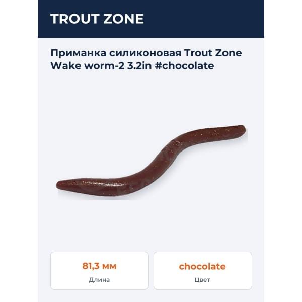 Приманка силиконовая Trout Zone Wake worm-2 3.2in #chocolate