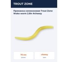 Приманка силиконовая Trout Zone Wake worm 2.9in #cheesy