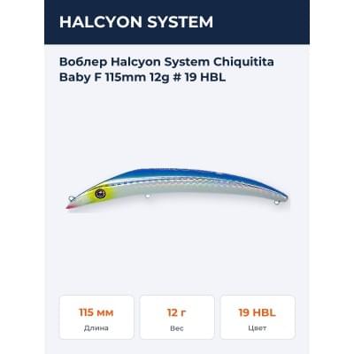 Воблер  Halcyon System Chiquitita Baby F 115mm 12g # 19 HBL