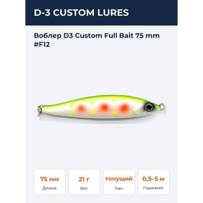 Воблер D3 Custom Full Bait 75 mm #F12
