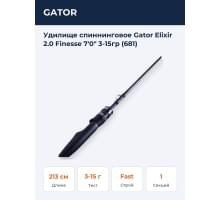 Удилище спиннинговое Gator Elixir 2.0 Finesse 7'0" 3-15гр (681)