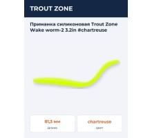 Приманка силиконовая Trout Zone Wake worm-2 3.2in #chartreuse