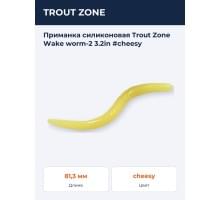 Приманка силиконовая Trout Zone Wake worm-2 3.2in #cheesy