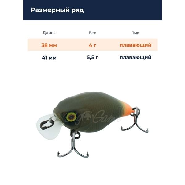 Воблер Jackall Chubby 38F цв. green pellet orange