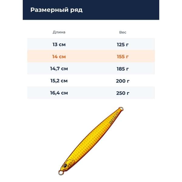 Пилькер DUO DRAG METAL FORCE SEMI-LONG 155G : UV Red Gold (PBA0516)