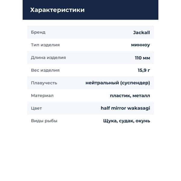 Воблер Jackall Rerange 110SP MR цв. half mirror wakasagi