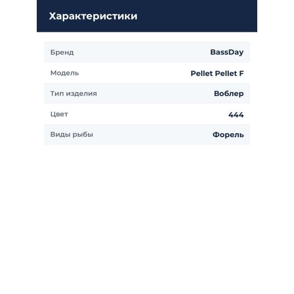 Воблер BassDay Pellet Pellet F #444