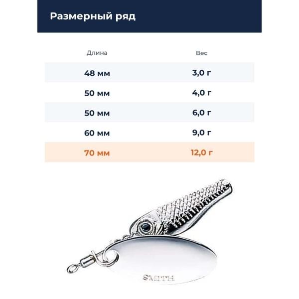 Блесна Smith Niakis 12,0гр. №01Silver