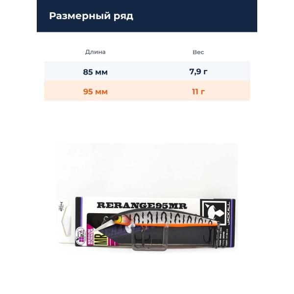 Воблер Jackall Rerange 95SP MR цв. uv mat silver tiger(cho keimura)