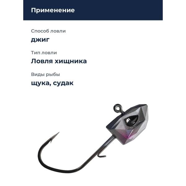 Джиг-головка BKK Refrax Jig - Blue Shad (A-EA-4003) - 3/8oz - 5/0# (3шт)