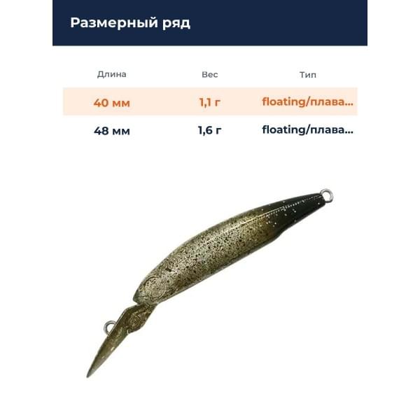 Воблер Smith Still Area T2 40мм. 1,1гр. №07