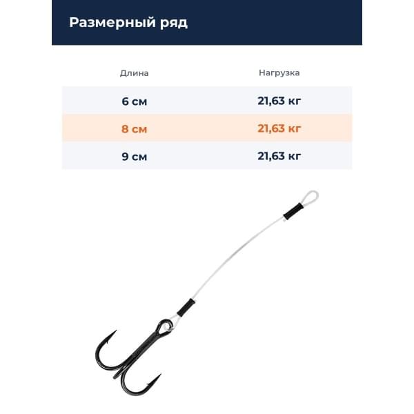 Оснастка стингер BKK Spear Stinger-Fluoro (Zander) (A-EU-0816) - 4# (2шт)