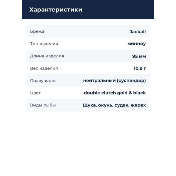 Воблер Jackall Rerange 95 SP цв. double clutch gold & black