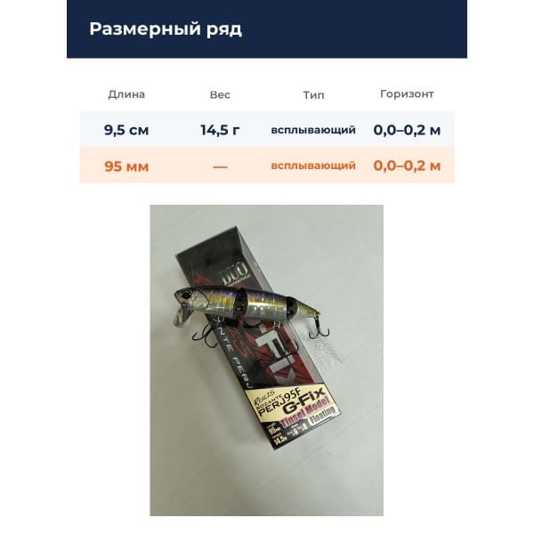 Воблер DUO REALIS ROZANTE PERJ 95F G-Fix : River Bait (CPA4009)