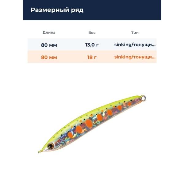 Стик Smith Troutin Surger SH 80HS 80мм. 18гр. №16