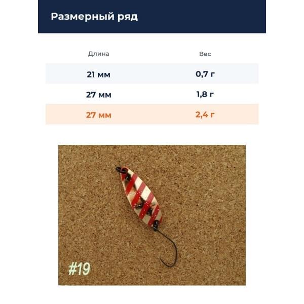 Блесна колеблющаяся River Old Vespa 2,4 г цв. 19