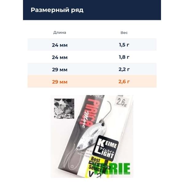 Блесна Yarie Pirica More 2.6gr V02