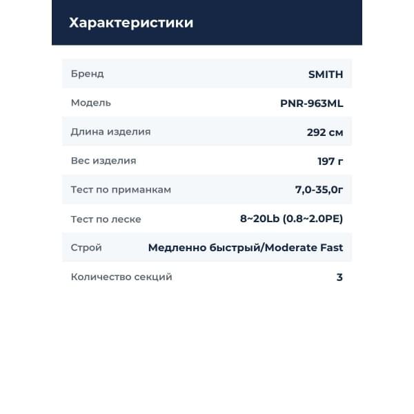Спиннинг Smith PNR-963ML