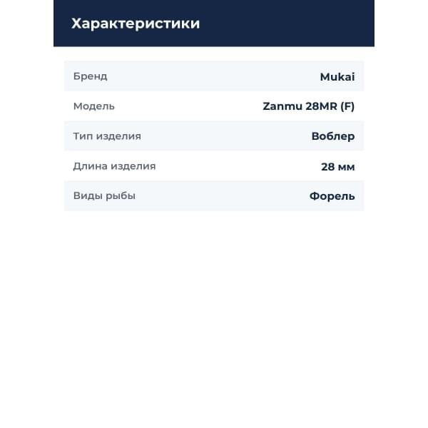 Воблер Mukai Zanmu 28MR (F) 20