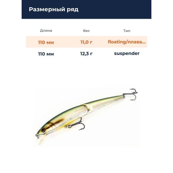 Воблер Smith Составник TS Joint-Minnow 110F 110мм. 11,0гр. №04