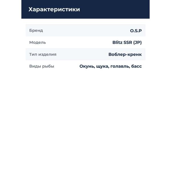 Воблер O.S.P Blitz SSR (JP) M-47