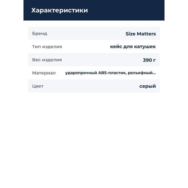 Кейс для катушки Size Matters K1x NG Серый